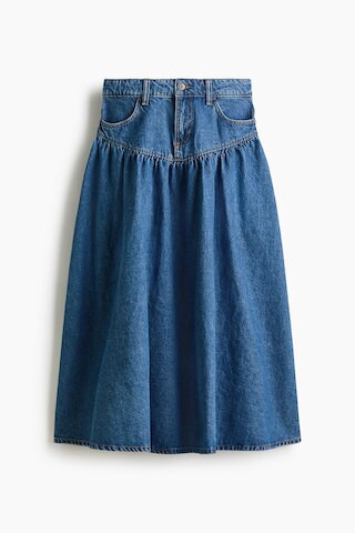H & M - Gathered Denim Skirt - Blue | H&M (US + CA)