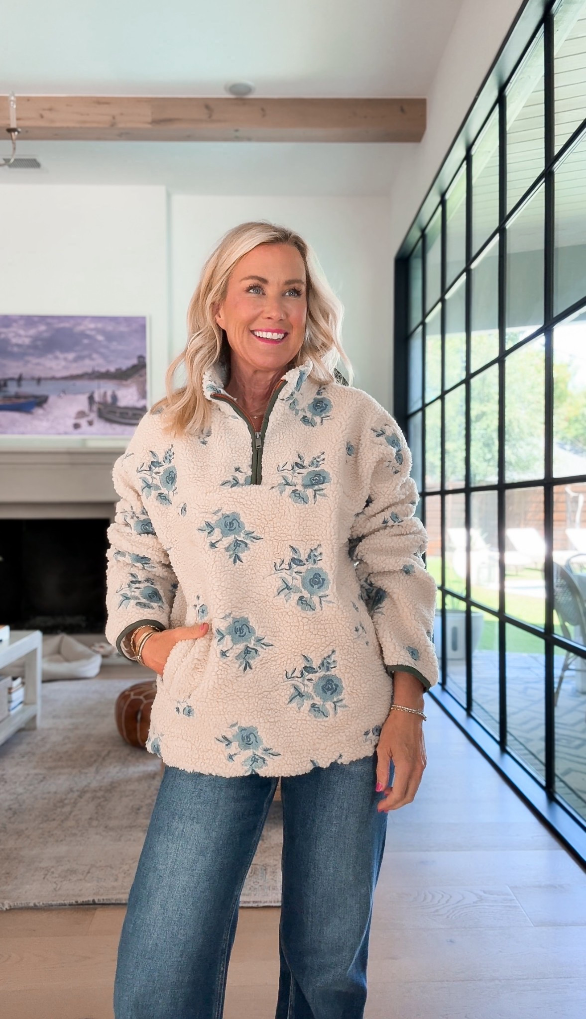 Darling new embroidered pullover from Social Threads! So warm & cozy. 

Wearing an xs, it’s oversized!

#LTKOver40