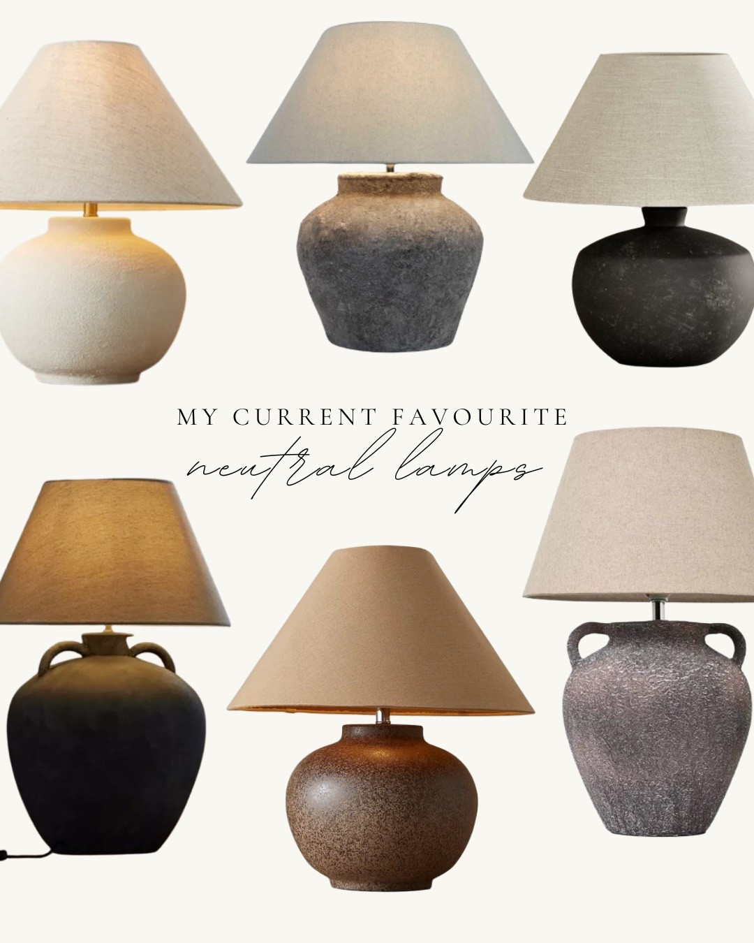 Current favourite neutral lamps 💡

Home decor,  Neutral Decor 

#LTKautumn #LTKuk #LTKhome