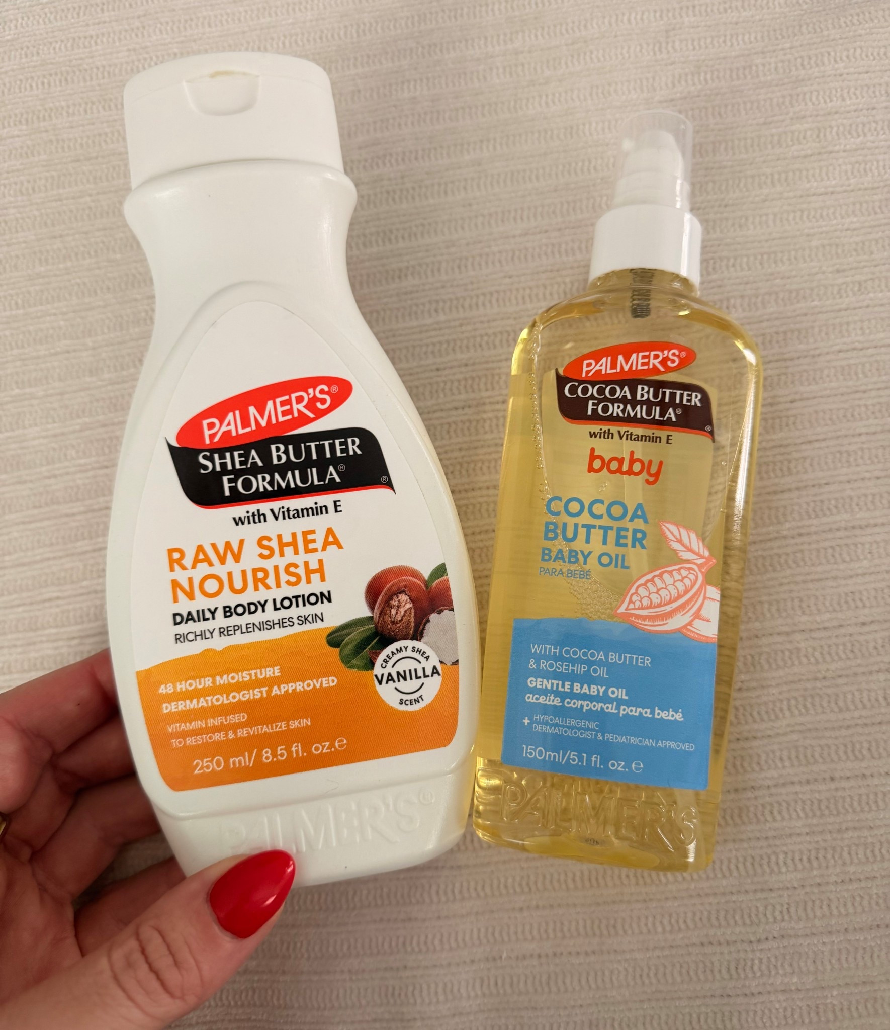 The softest glow combo 🤍✨

I mix this shea butter lotion + cocoa butter baby oil together and my skin stays smooth ALL day. It gives that hydrated, subtle sheen without feeling greasy 🙌🏼

Perfect for dry winter skin or shaving days 🫶🏼

#LTKbeauty #LTKunder50 #SkincareRoutine #GlowySkin #MomFinds #DrugstoreFavorites #HydratedSkin

#LTKBeauty #LTKmorningroutine #LTKgrwm