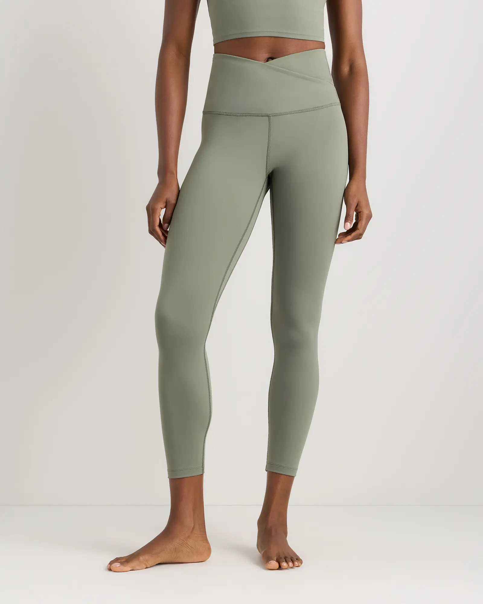 Ultra-Form High-Rise Crossover Legging in Smoked Thyme Green | Quince