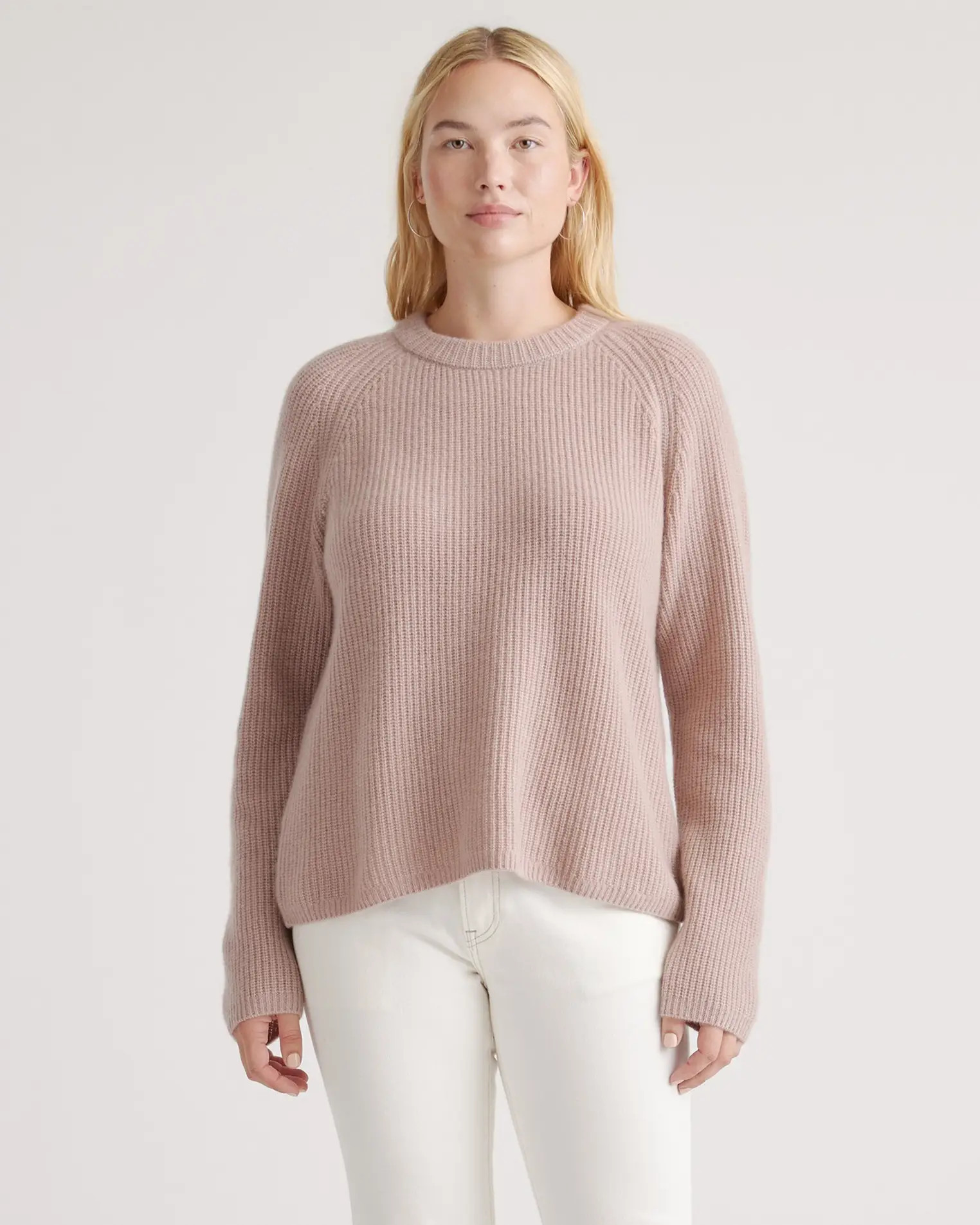 Lightweight Mongolian Cashmere Fisherman Crewneck Sweater | Quince
