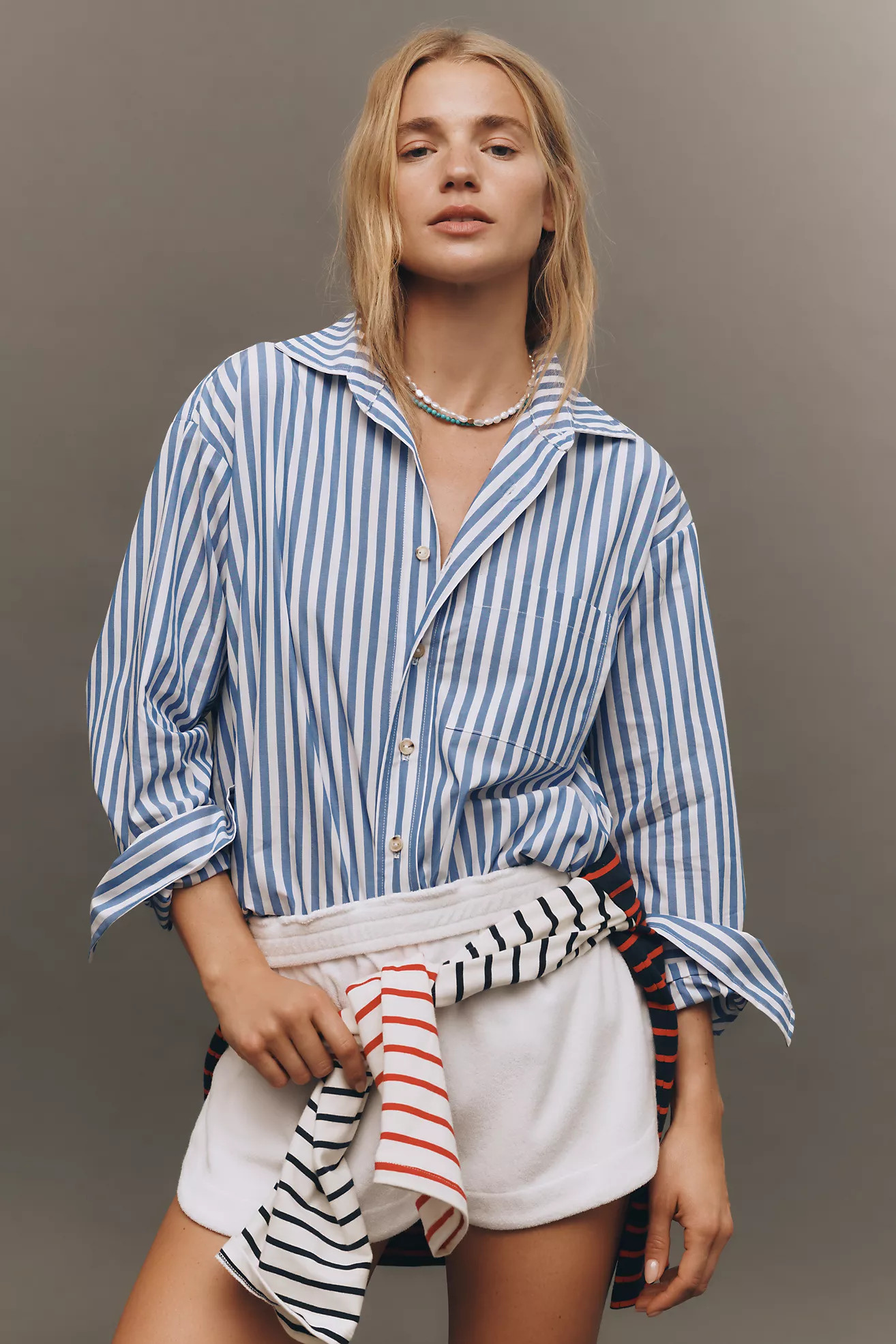 DONNI. The Pop Long-Sleeve Poplin Buttondown Shirt | Anthropologie (US)