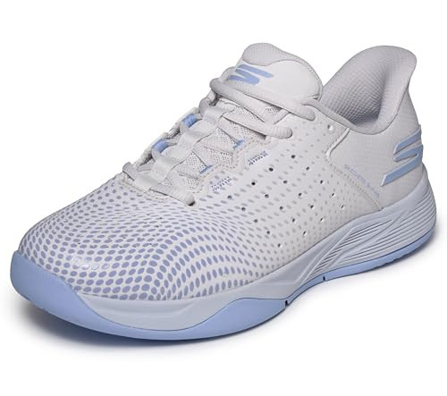 Skechers Women's Viper Court Reload Hands Free Slip-Ins Pickleball Sneaker, Light Gray/Lavender, 5.5 | Amazon (US)