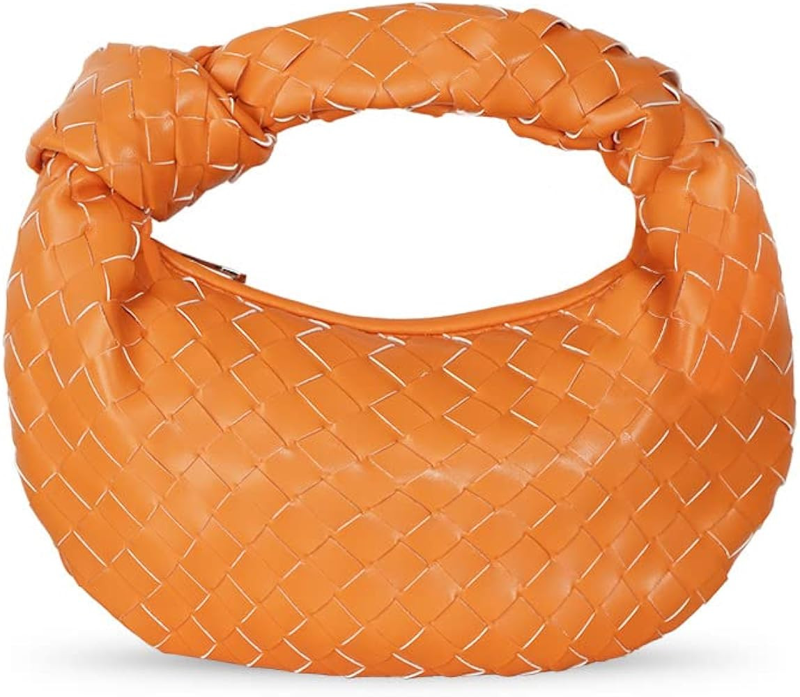 DMLPCC Knoted Women Handbag Leather Woven HandBag Dumpling Shoulder Bag Purse Handmade Hobo Hand Pou | Amazon (US)