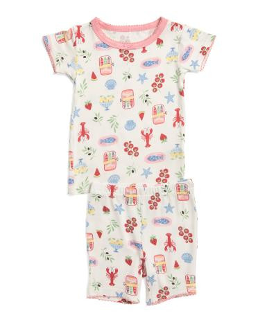 Infant Girls 2pc Mediterranean Print Super Soft Pajama Set | TJ Maxx