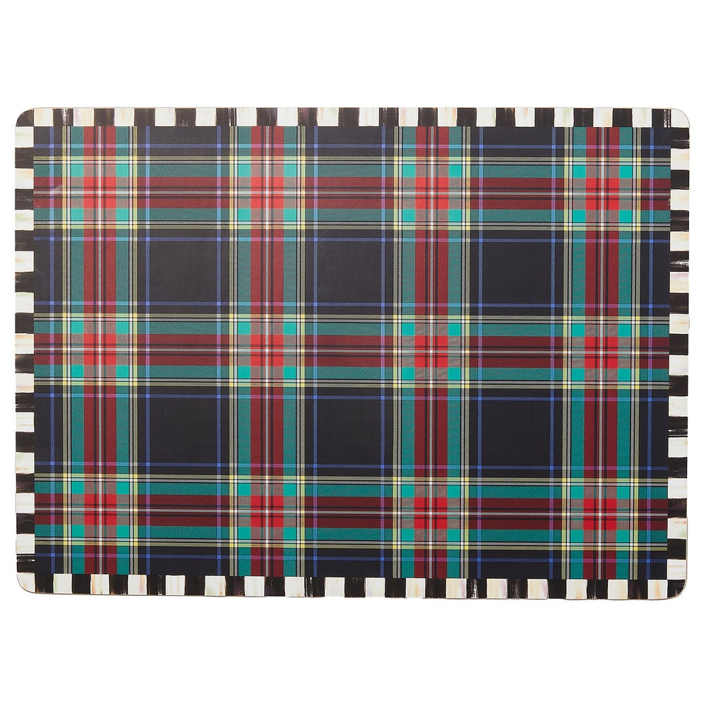 Tartan Black Cork Back Placemats, Set of 4 | MacKenzie-Childs