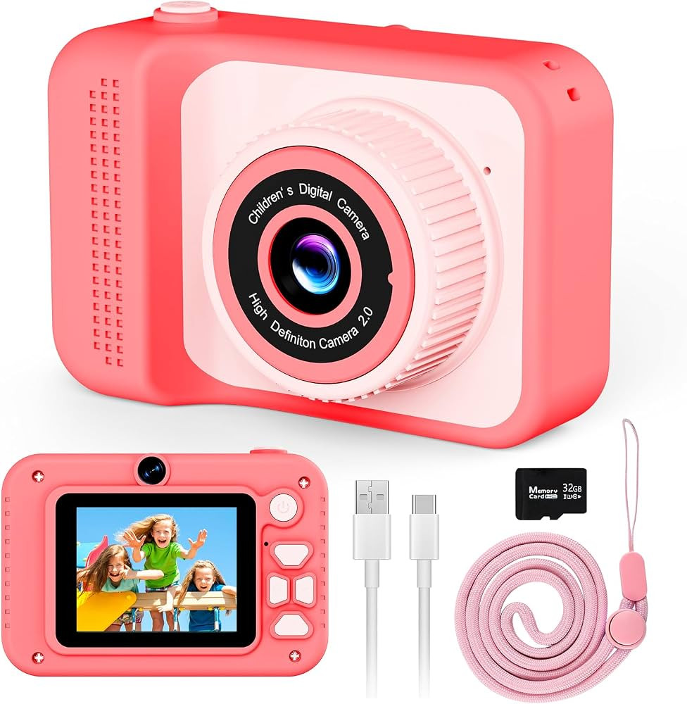 Kids Camera, 1080P Portable HD Digital Camera with 32G SD Card, Best Party Toys Birthday Gifts fo... | Amazon (US)
