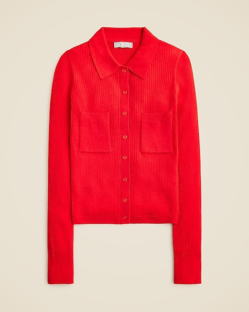 Collared button-up sweater in merino wool blend | J. Crew US