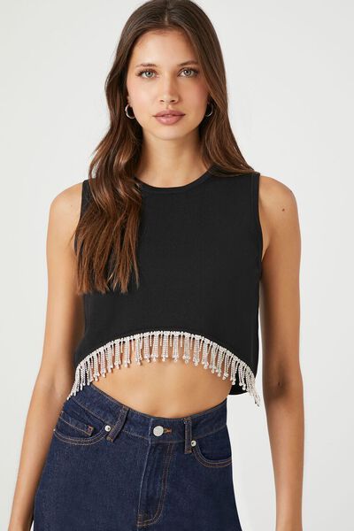 Sweater-Knit Rhinestone Crop Top | Forever 21 | Forever 21 (US)
