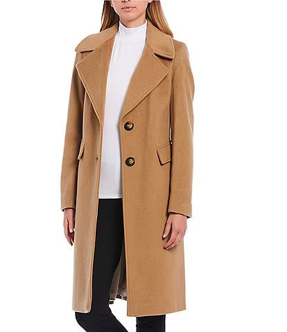 Two-Button Wool Blend Walker Maxi Coat | Dillards