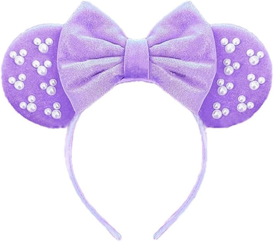 Eissya Minnie Ears Headband, Fashion Headband, Hairtie (Purple-Pearl, Medium) | Amazon (US)