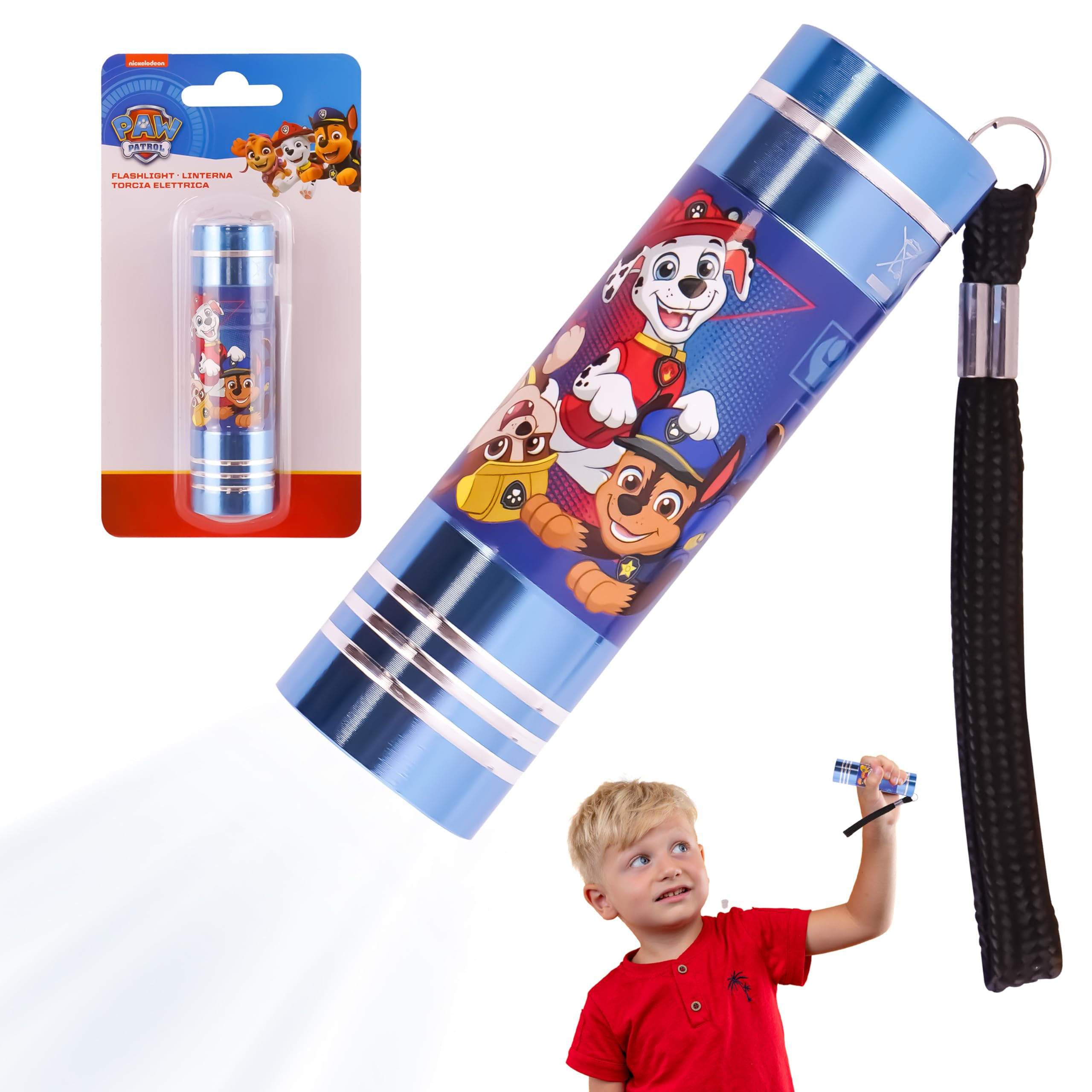 Paw Patrol 8.7cm LED Torch Super Bright for Kids, Blue Aluminium Alloy Flashlights with Lanyard f... | Amazon (UK)