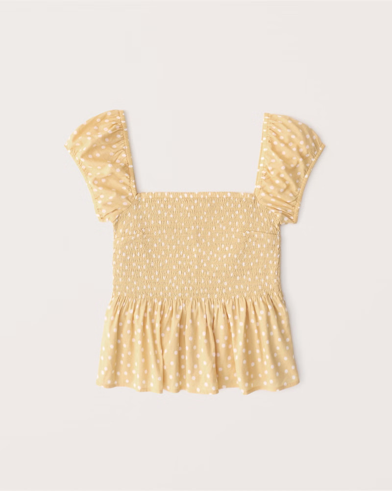 Puff Sleeve Babydoll Top | Abercrombie & Fitch (US)