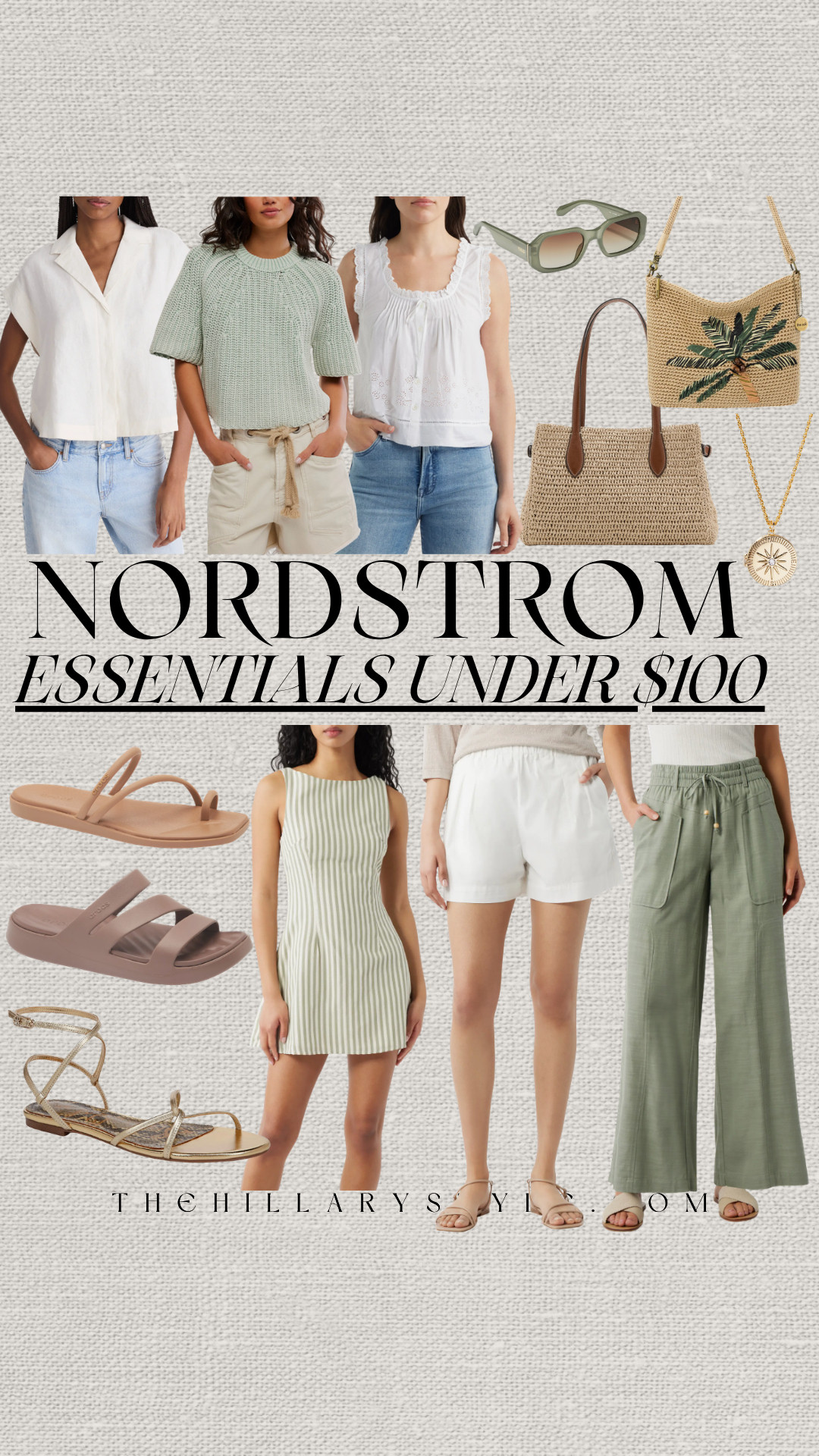 Nordstrom Summer Essentials Under $100: Effortless Style Finds

Elevate your warm-weather wardrobe with these polished summer essentials from Nordstrom, all under $100. This curated edit highlights the shift toward "tailored comfort," featuring breathable linen-blend trousers, crisp white shorts, and textured short-sleeve knits that offer a refined, intentional look. Whether you're styling a "khaki coded" safari-inspired outfit with neutral bermuda shorts or leaning into the "poetcore" aesthetic with delicate lace and embroidery details, these versatile pieces are perfect for a European summer or chic city explorations. Complete your ensemble with woven textures, like a straw tote or palm-embroidered bag, and sleek oversized sunglasses for an expensive, quiet luxury vibe without the high price tag. These are the high-impact staples you'll reach for on repeat to create an effortless, sun-kissed glamour all season long. 

 #TheHillaryStyle #NordstromFinds #SummerStyle2026 #QuietLuxury #EuropeanSummer #LinenOutfits #CapuleWardrobe #VacationOutfits #EffortlessChic #OldMoneyAesthetic #ResortWear #NordstromHaul #BeachVacationStyle #MinimalistFashion 

#LTKootd #LTKSeasonal #LTKOver40