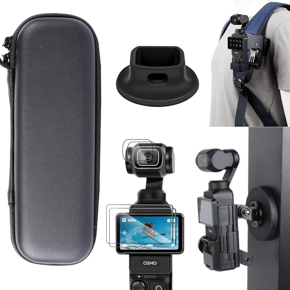 PellKing 5 in 1 Accessorie Kit for Osmo Pocket 3,Including PU Camera Body Storage Carrying Case,M... | Amazon (US)