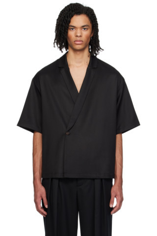 Black Wrap Shirt | SSENSE