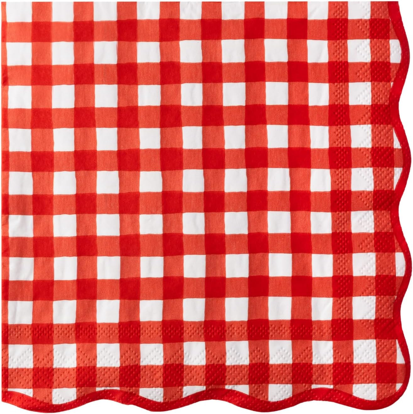 Bonjour Fête Red Gingham Paper Party Dinner Napkins | Premium Party Supplies | Ideal for Picnics, 4th of July, Valentine’s Day, & Festive Gatherings | Pack of 20, 6.5" x 6.5" | Amazon (US)