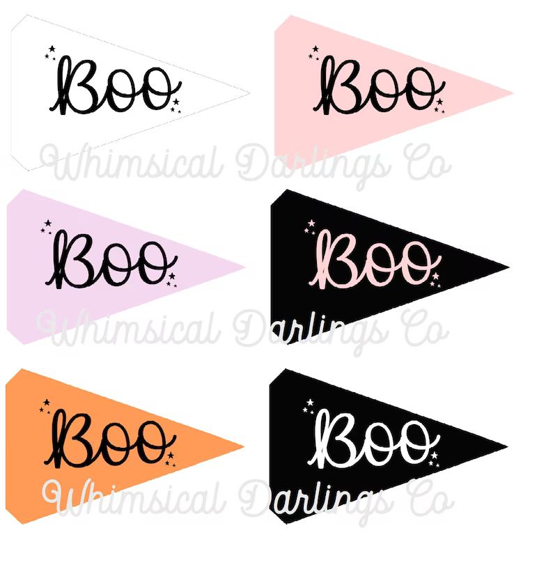 Boo Flag Printable // Boo Pennant Flag // Halloween Penant - Etsy | Etsy (US)