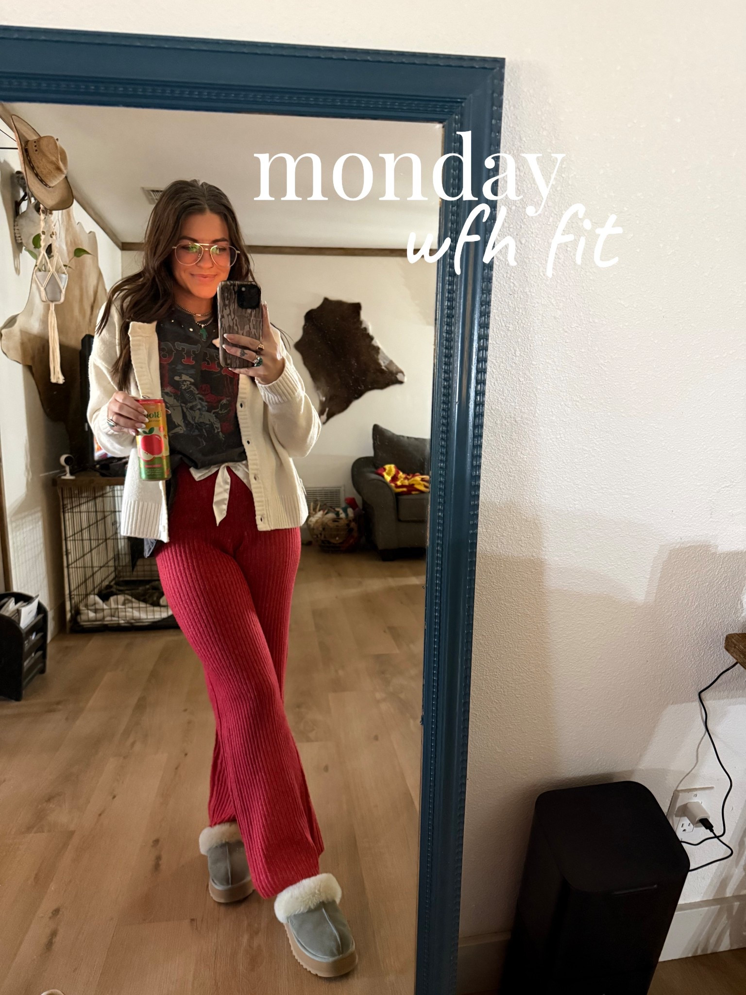 Monday’s wfh fit! 

Comfy outfit. Comfy outfits. Comfy clothes. WFH. WFH outfit. Work from home outfit. Comfy fit. WFH fit. WFH fit check. OOTD. WFH ootd. Bloom energy. Bloom energy drink. Marshall’s set. Comfy set. Comfy cozy fit. Ugg slippers. Uggs. Band tee. Graphic tee. Graphic tshirt. Band tshirt. Sam’s Club shirt. Sam’s Club tshirt. Sam’s Club tee    

#LTKdayinmylife #LTKFindsUnder50 #LTKootd