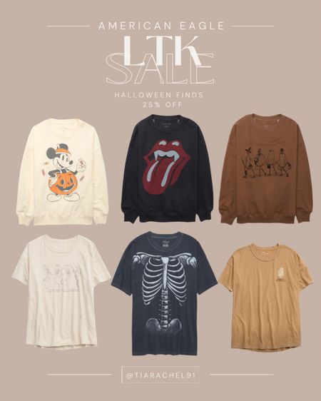 Halloween sweatshirts and t-shirts 

“AEFALL25” stacks for an additional 25% off

#LTKSale #LTKHalloween #LTKSeasonal