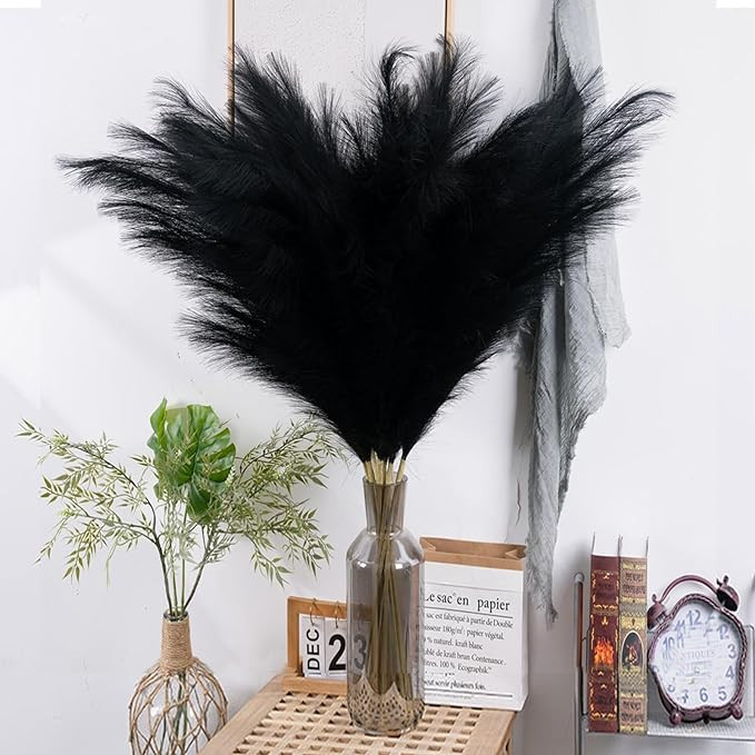 38" 10 Stems Pampas Grass Tall - Black Faux Pampas Grass Artificial Tall Pampas Grass Bouquet Flo... | Amazon (US)