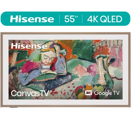Hisense 55-Inch Class QLED 4K S7N CanvasTV Series Dolby Vision HDR Google Smart TV (55S7N, 2024 Model) - Art Mode, Anti-Glare Panel, Hi-Matte Display, Frame & UltraSlim Wall Mount Included, 144Hz | Walmart (US)