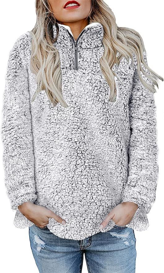 Chase Secret Womens Long Sleeve Zip Sweatshirt Fleece Pullover Outwear Coat with Pockets(S-XXL) | Amazon (US)