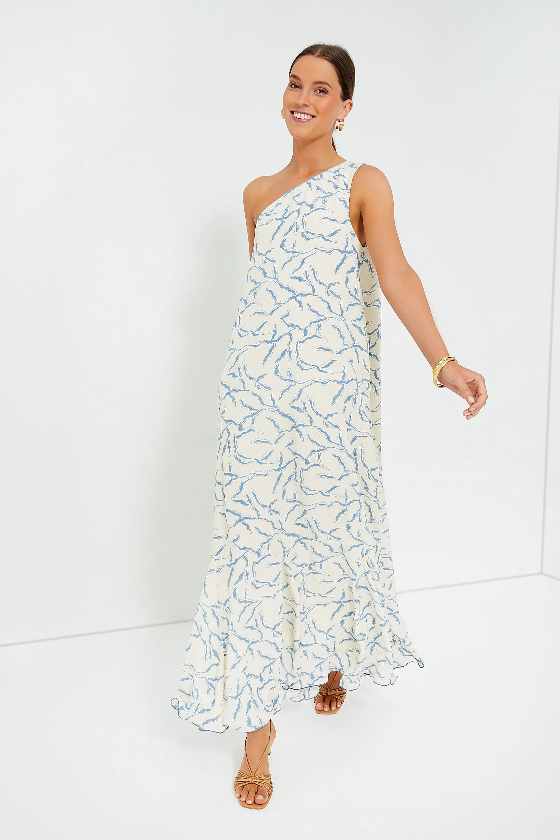 Cream & Blue Seaside Sabine Dress | Tuckernuck (US)