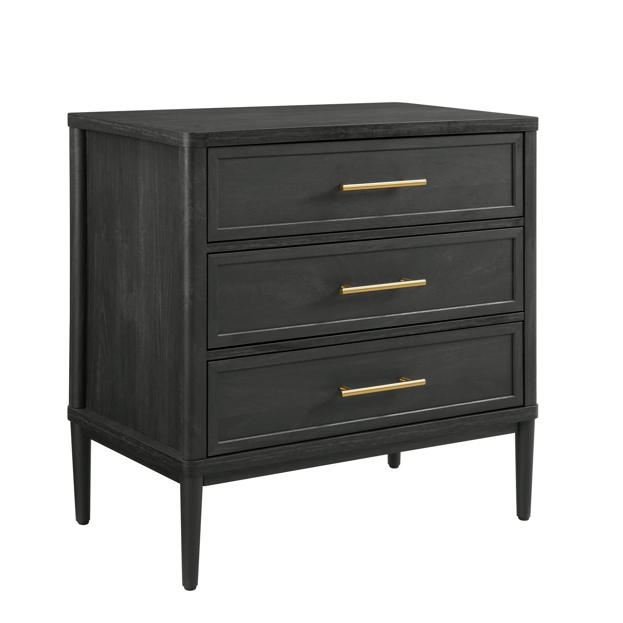 Better Homes & Gardens Oaklee 3-Drawer Nightstand with USB, Charcoal Finish - Walmart.com | Walmart (US)