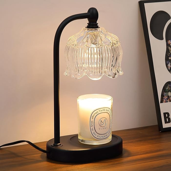 Black Candle Warmer Lamp with Timer and Dimmer,Flameless Wax Melt Warmer for Jar Candles with 2 B... | Amazon (US)