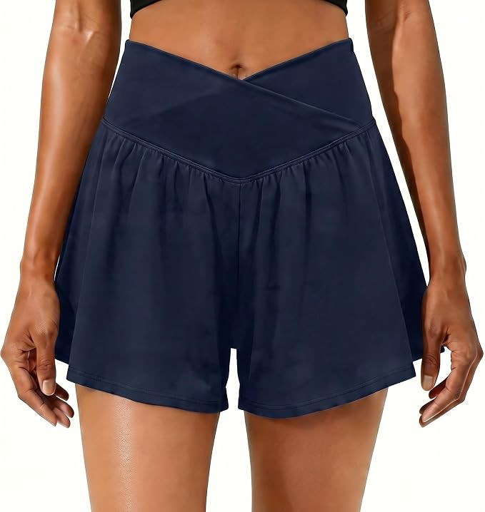 PrinStory Athletic Shorts for Women Flowy 2 in 1 Running Shorts 6" XS-XL | Cute Butterfly Shorts,... | Amazon (US)