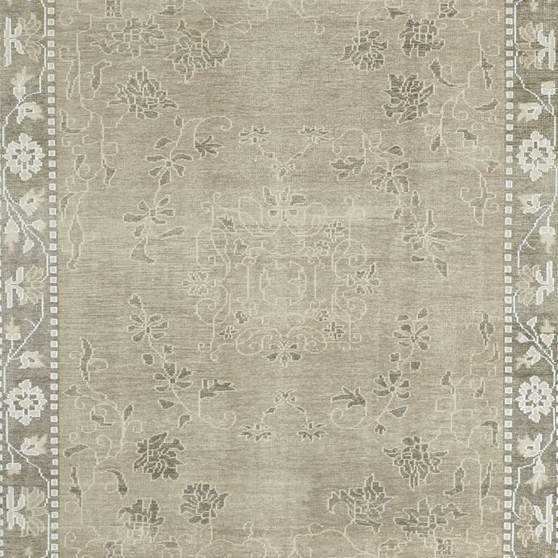Rochelle Traditional Floral Grey Area Rug 6'x9' + Reviews | Crate & Barrel | Crate & Barrel