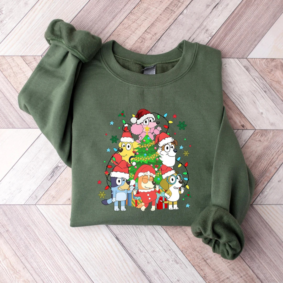 Happy Christmas Kids Sweatshirtbluey Merry Christmas - Etsy | Etsy (US)