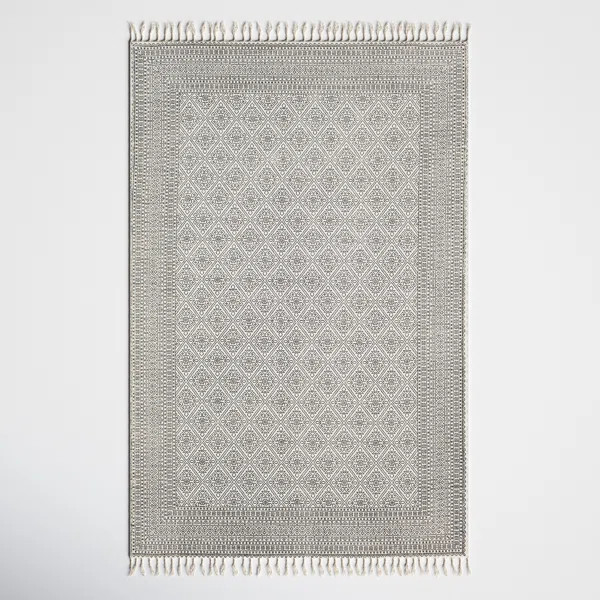 Janette Handmade Cotton Black/Khaki Rug | Wayfair North America