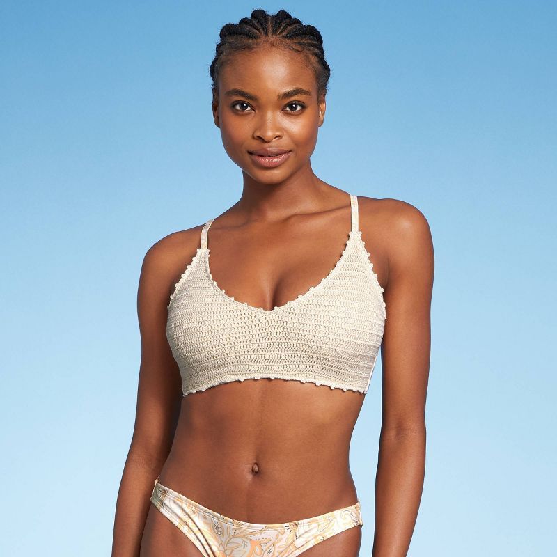 Juniors' Crochet Bralette Bikini Top - Xhilaration™ Cream | Target