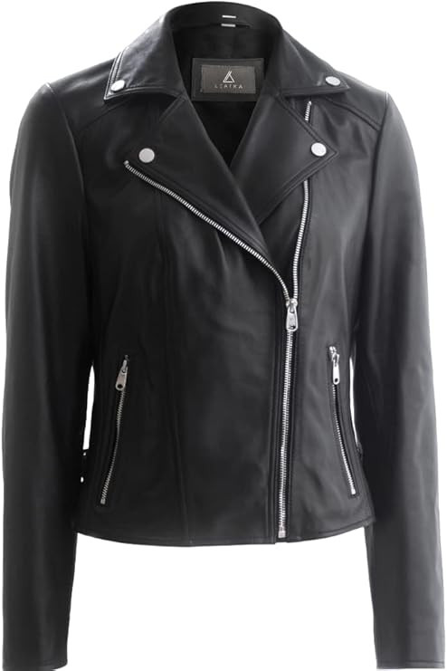LEATKA Genuine Lambskin Leather Jacket for Women – Sophie Classic Women’s Leather Biker Jacke... | Amazon (US)