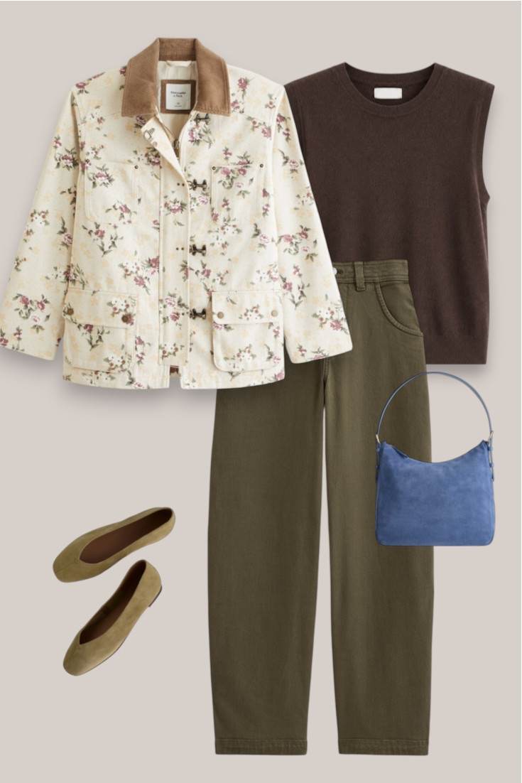 A softer take on the barn jacket trend 🌸 This floral jacket looks so pretty with olive pants, a chocolate knit and simple flats. Perfect if you love feminine pieces but still want to try the utility jacket trend.

#barnjacket #floraljacket #falloutfit #femininestyle #fallfashion

#LTKautumn #LTKstyletip