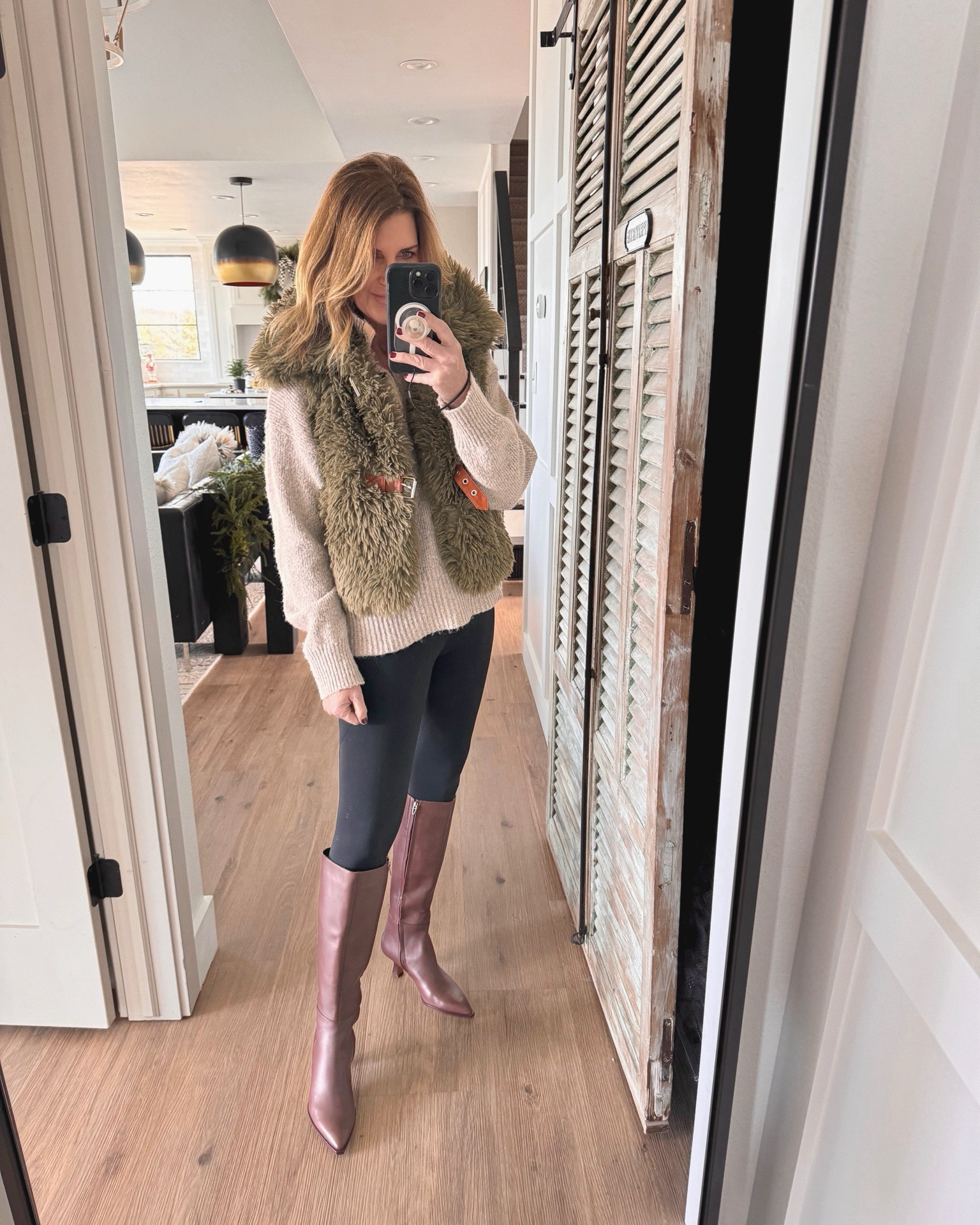Wearing a small in the We the Free Paddington vest olive color; boots fit tts

#LTKover40 #LTKstyletip