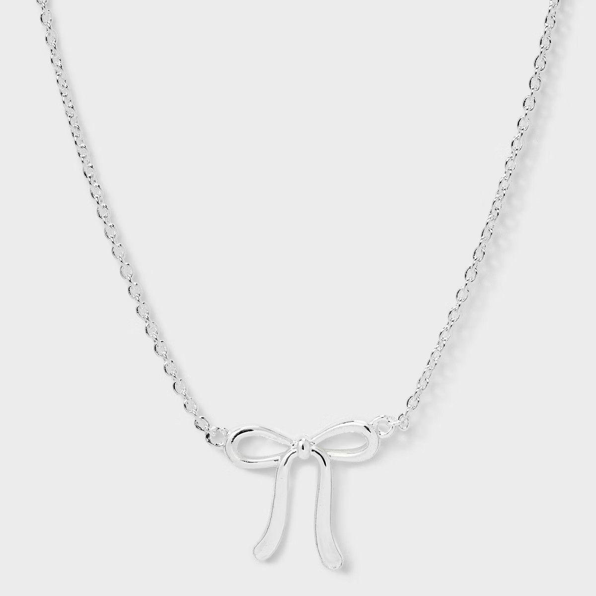 Silver Plated Bow Necklace - A New Day™ Silver | Target