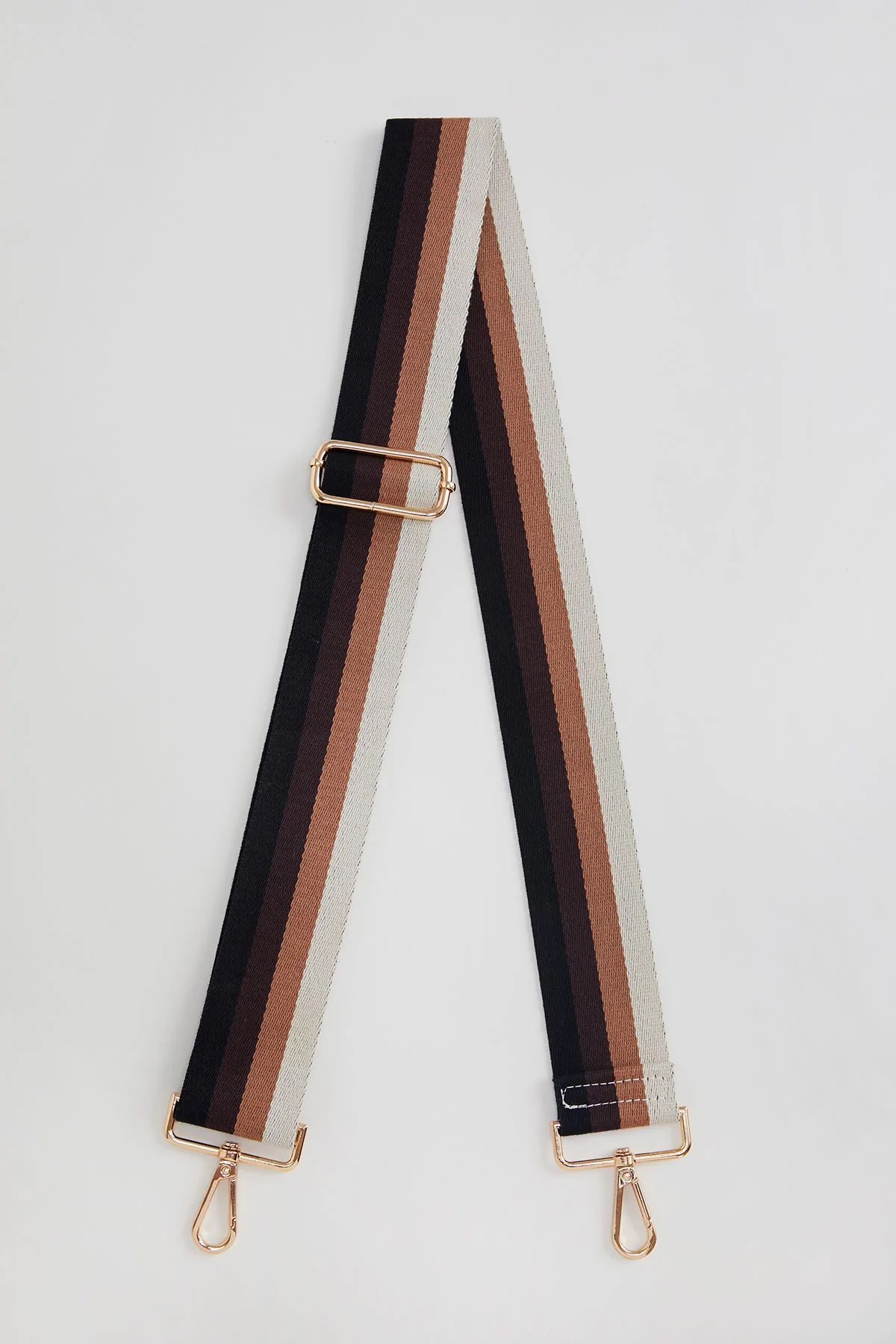Black/Coffee/Camel/Ivory Stripe Bag Strap | Social Threads