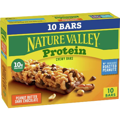 Nature Valley Peanut Butter Dark Chocolate Protein Chewy Bars - 14.2oz - 10ct | Target