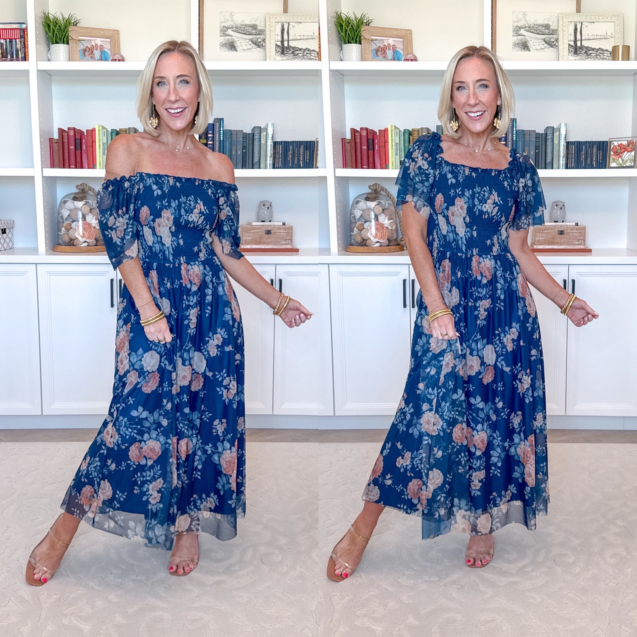 Amazon - special occasion dresses. Floral Square Neck Mesh Smocked Short Sleeve Maxi Dress - size small. 12 colors. 

 

#LTKWedding #LTKSeasonal #LTKOver40