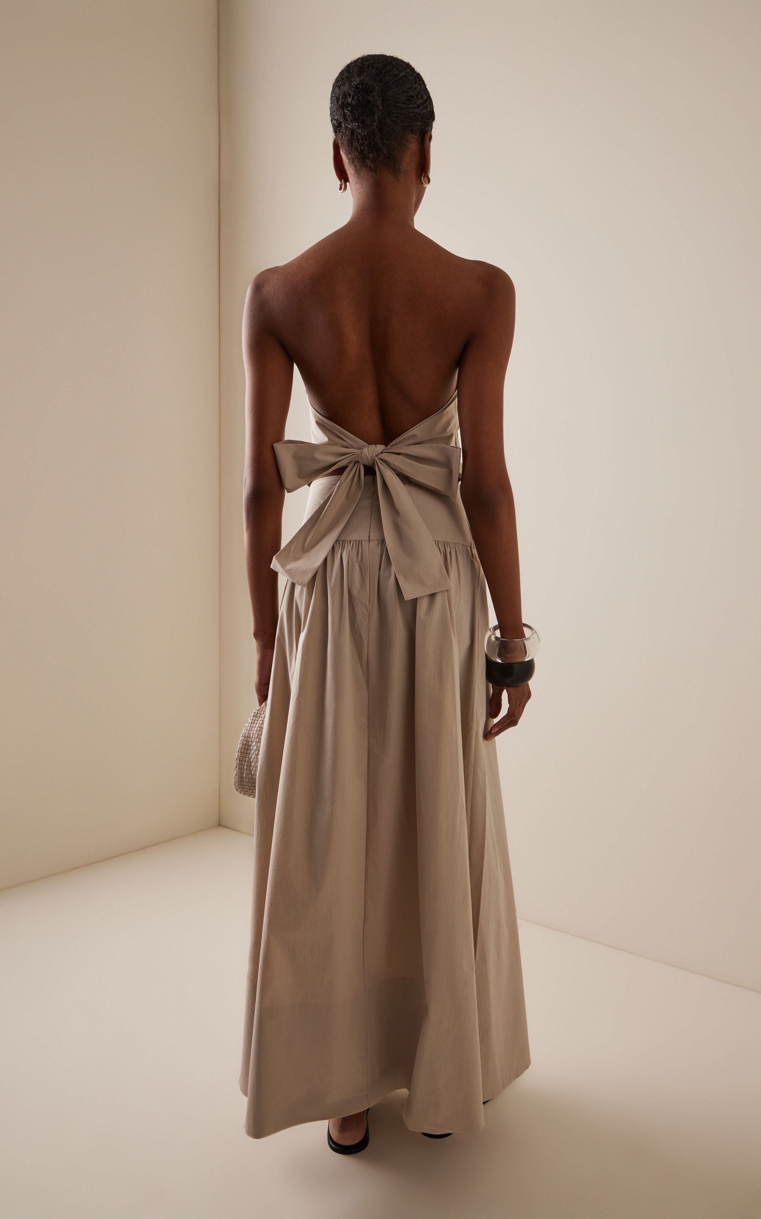 Gathered Cotton-Nylon Maxi Dress | Moda Operandi (Global)
