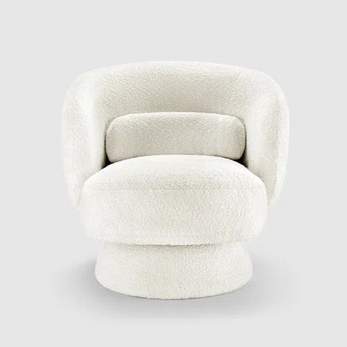 Arijit 34" Wide Boucle Upholstered Swivel Armchair | Wayfair North America