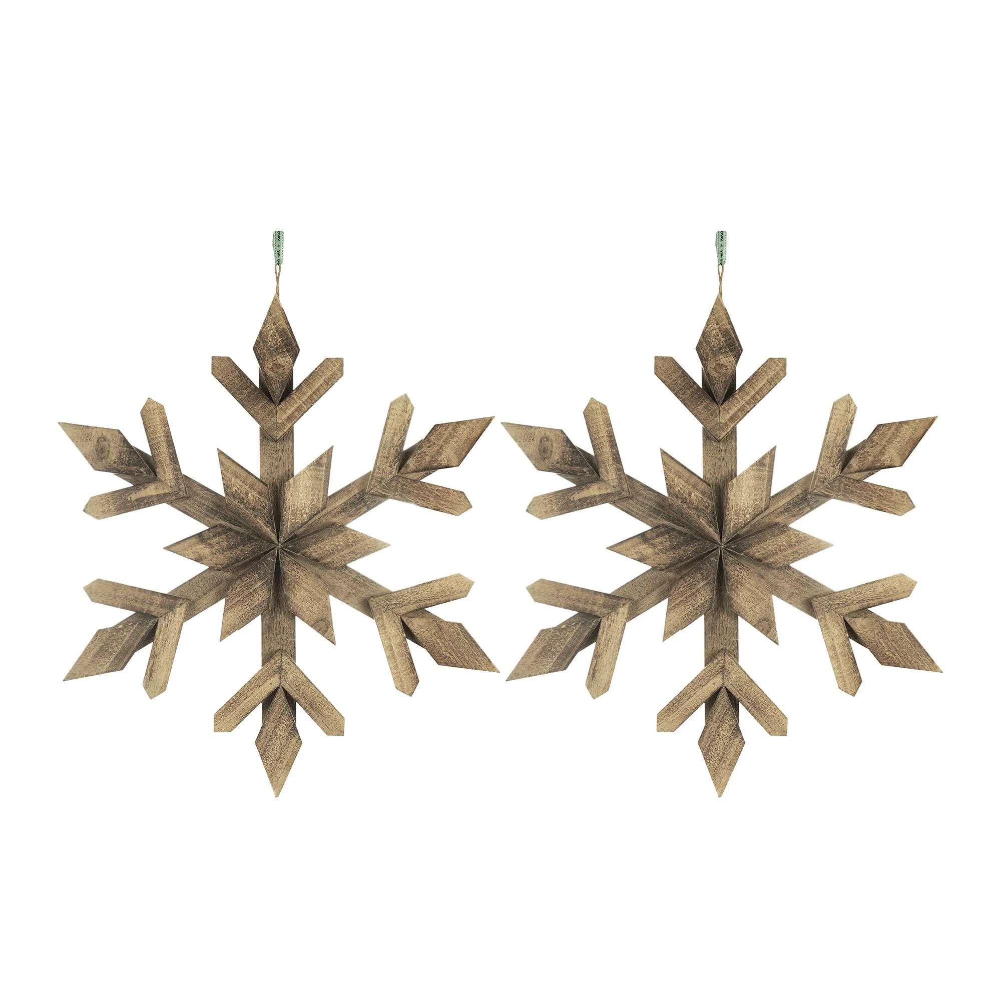 21.7x 21.7" Large Fir Wood Snowflake Ornaments, Hanging Home Decor Accents for Christmas Tree, Wa... | Wayfair North America