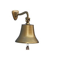 Hampton Nautical 3xglass-101 Antique Brass Hanging Ship's 9" Bell-Nautical Decor, 9 inch | Amazon (US)