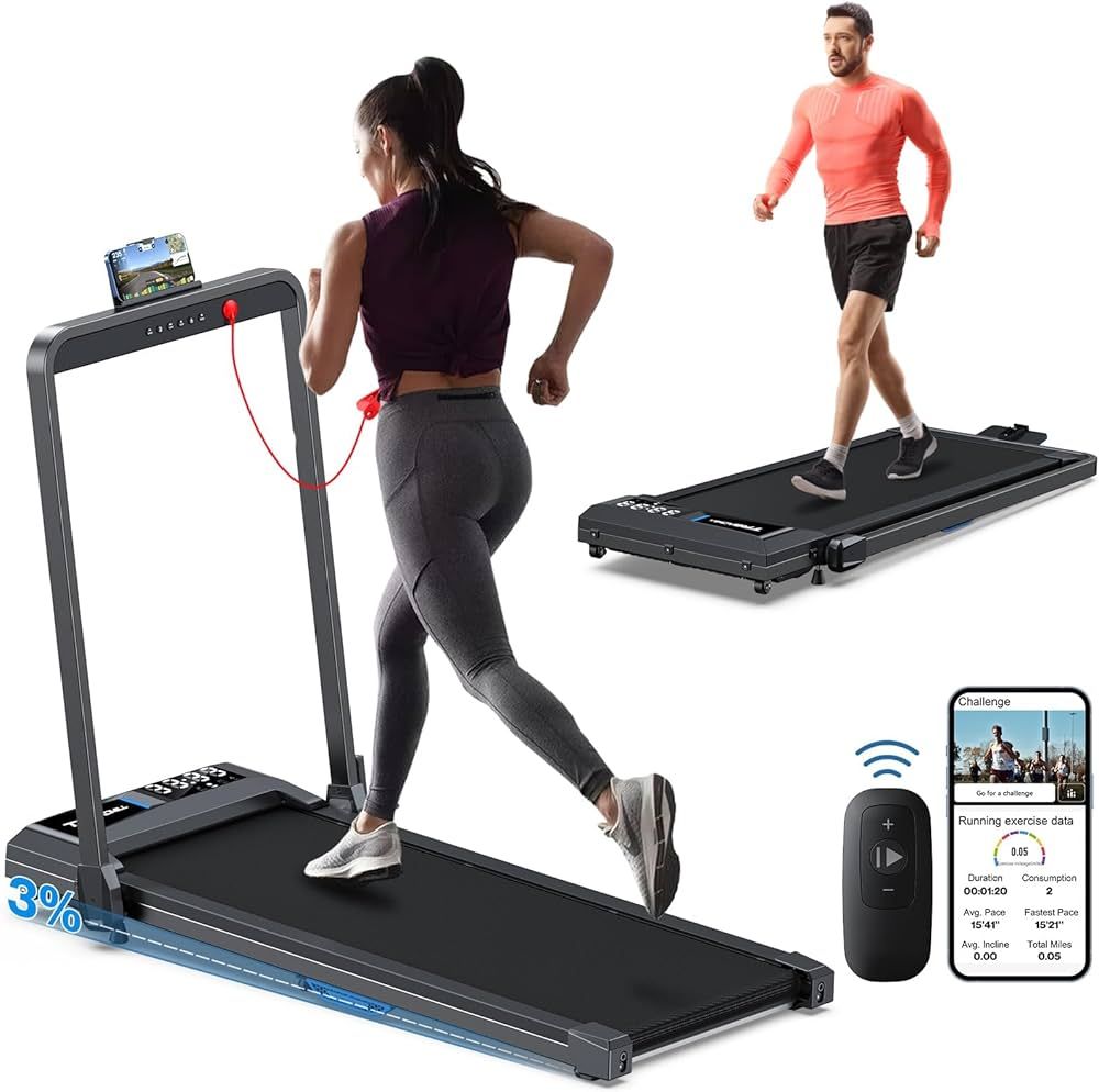 Walking Pad Under Desk Treadmill: Voice Controlled Smart Treadmill Work with WELLFIT ZWIFT KINOMA... | Amazon (US)