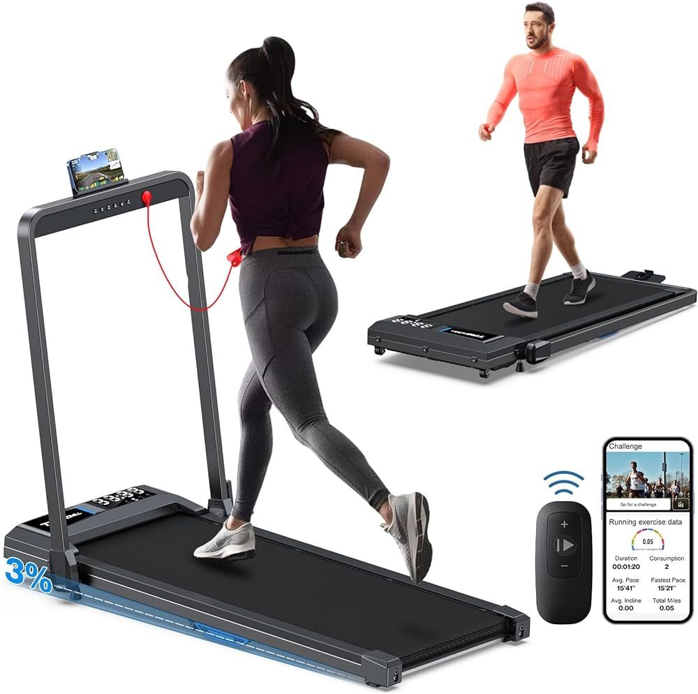 Walking Pad Under Desk Treadmill: Voice Controlled Smart Treadmill Work with WELLFIT ZWIFT KINOMA... | Amazon (US)