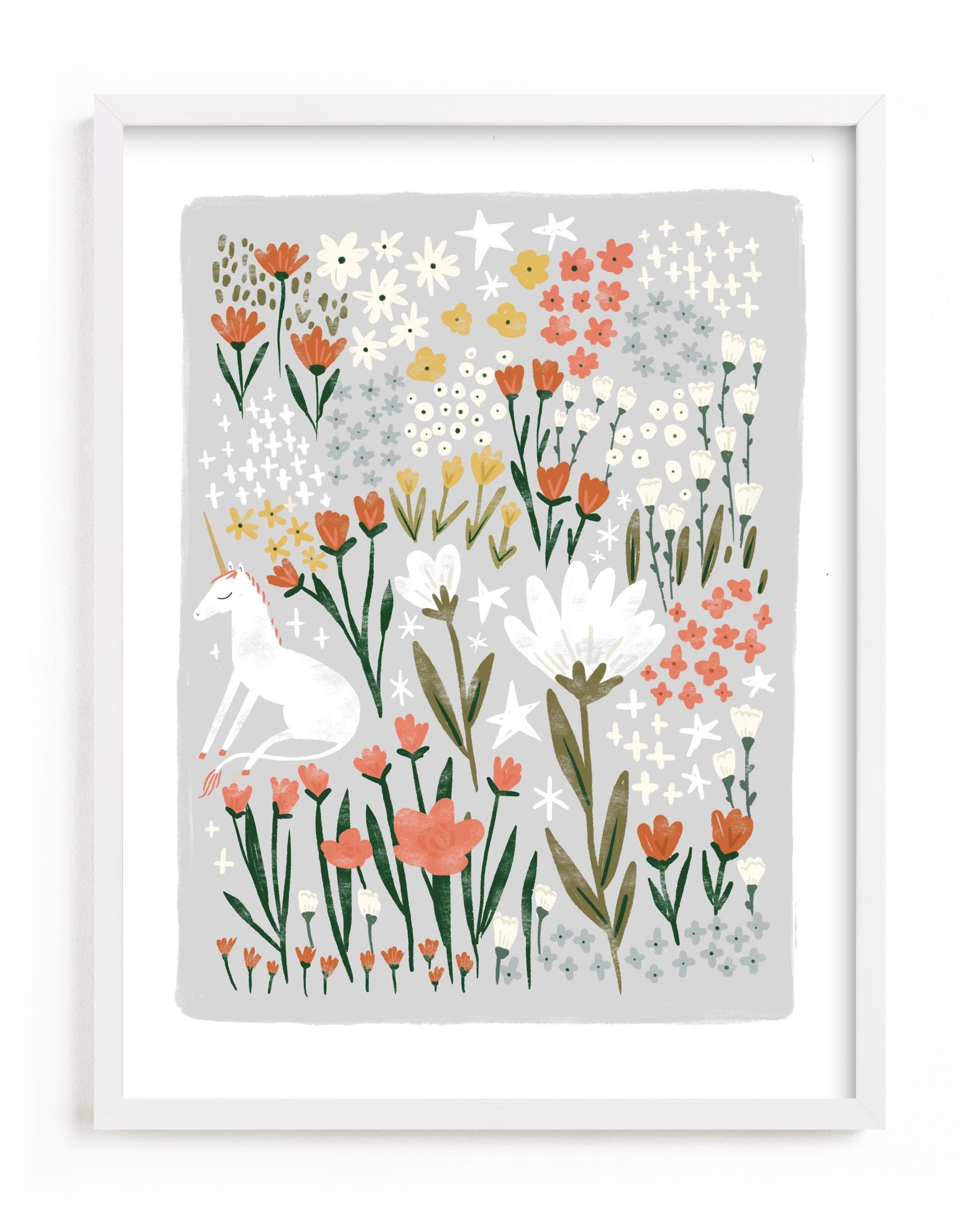 "Unicorn Garden" - Mixed Media Limited Edition Art Print by Hannah Williams. | Minted